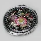 MOP Double Compact Pink Flower Design Pocket Handbag Cosmetic Makeup Mini Mirror