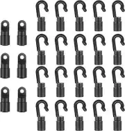 20 Pcs Bungee Shock Cord Hook for 1/4 Inch Cord Rope Terminal Ends Tabbed S