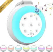 Portable White Noise Machine, 24 Sounds, Night Light, Timer