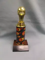 basketball trophy ball topper flame theme column weighted base