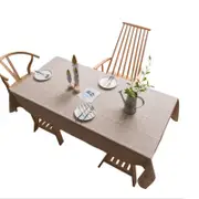 Catzon Embroidery Lattice Tablecloth Cotton Linen Dust-Proof Table Cover for Kitchen Decoration-Coffee