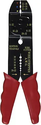 Electrical Wire Crimper and Stripper - Crimps and Strips Wire 10-22 AWG - Carbon