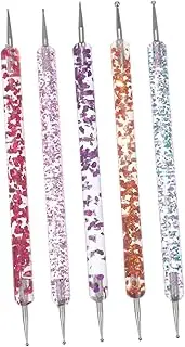 HONMEET 5pcs Manicure Nail Art Set Dotting Pen Acrylic Rhinestones Picker for Professionals Beginners