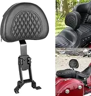 AUFER Detachable Adjustable Plug-in Driver Backrest + Mounting Kit, for Indian Chief Chieftain Roadmaster Springfield 2014-2018