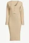 WOMEN'S SOFIA JEAN BY SOFIA VERGARA DRESS And Cardigan Light Brown Size Small