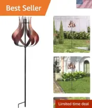 Vibrant Tulip Shaped Kinetic Wind Spinner for Gardens - Easy Assembly & Durable