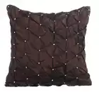 Decorative Cushion Cover Brown 16"x16", Bed Decor Taffeta - Chocolate Texture