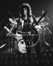 BRIAN MAY PHOTO QUEEN 8x10 Concert Photo in 1980 by Marty Temme 1B