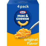 Kraft Original Mac & Cheese Macaroni and Cheese Dinner 4 ct Pack 7.25 oz Boxes