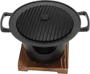 Hibachi Grill, Japanese Mini Hibachi Grill Tabletop Portable Grill Korean Bbq Charcoal Grill Smokeless Wooden Frame Aluminium Alloy Charcoal Grill for Camping Home Barbecue