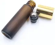 HONITANO 6pcs Essential Oils Roller Bottles Transparent Coffee Smooth Rolling Metal Balls Travel for Aromatherapy Perfumes Easy to Use Carry