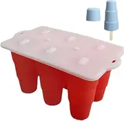 Ice Cream Popsicle Molds, Freezer Popsicle Molds, 6-Cavity Silicone Safe Leak-Proof Tray Container Holder Mould for Toddler Baby Feeding Dessert Fruit
