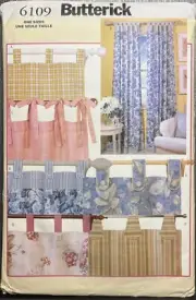 6109 Butterick SEWING Pattern UNCUT Craft Tab curtains