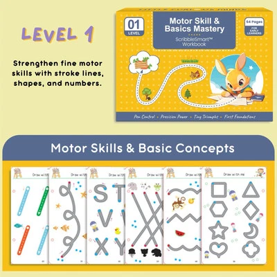 Little Curious Minds ScribbleSmart Workbook Level 1 Motor Skill & Basics Mastery