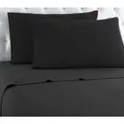Micro Flannel Sheet Set California King Deep Pocket Solid Color Charcoal 4-Piece