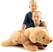 Extra Large Stuffed Dog Hugging Toy-Giant Sleeping Plush Body Pillow for Kids, A