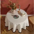 Cotton Linen Solid Tassel Tablecloth Round Tablecloth for Round Table Map Cloth