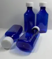 200 Medicine 4 oz-118.3 ml Plastic Graduated Oval Bottles/Caps -FREE SHIP TO UK