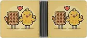 [RTSEBVN] Slim Credit Card Holder Personalized Leather Draughts Money Clip Gifts Wallet For Men Women, Waffles and Chicken, One size
