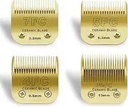 BESTBOMG 7FC+5FC+4FC+3-3/4FC Dog Grooming Replacement Blade Compatible with Heiniger/Moser Max45/Andis/Oster A5 Series, Cutting Length 3.2mm-13mm, Gold