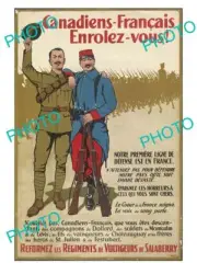 8x6 HISTORIC PHOTO OF WWI CANADIAN MILITARY POSTER FRENCH CANADIANS ENROLL