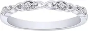 [Aria Jewels] Natural Diamond Accent Infinity Wedding Band Stackable Ring in 14K Gold Plated 925 Sterling Silver for Women (0.04 Cttw, I-J Color, I2-I3 Clarity)
