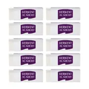 10x Derwent Academy Art Large Eraser For Graphic Pencil White 1.2x6.3x2.2cm