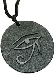 [Generic] WIKICRYSTAL Shungite Eye of Horus Pendant, Black Natural Stone, 50-70% Carbon Content, Unisex Adult Spiritual Protective Necklace