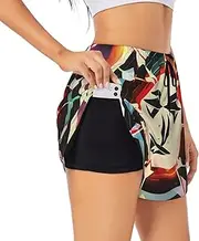 [GaxfjRu] Hunting Arrows Triangles Deer Print Women's Running Shorts High Waisted Running Shorts Pocket Sporty Gym Elastic Short
