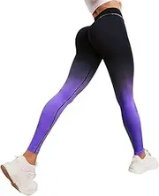 [Generic] Womens Yoga Pants Tummy Control Running Casual Lounge Legging Trousers with Pockets, Purple, Small