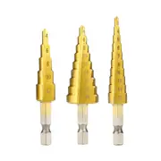 Large Steel Step Cone Drill Titanium Bit Set Hole Cutter - 3pcs