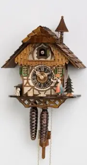Cuckoo Clock Little black forest house, the peasant girl rings the.. HO 1294 NEW