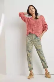 Anthropologie CQY Sunbaked Luxe Camo Utility Cargo Pants Jungle Light 25 $295