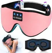 Sleep Headphones, 3D Sleep Mask Bluetooth Wireless Music Eye Mask, LC-dolida Sleeping Headphones for Side Sleepers Sleep Mask with Bluetooth Headphones Ultra-Thin Stereo Speakers Men Women