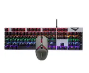 K64 104-key Silver Real Manipulator Feel Wired Keyboard and Mouse Set Desktop Computer Notebook Gaming Home Office Keyboard