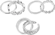 [FRCOLOR] Fashionable Ring Creative Ring Toe Decor Stylish Jewelry for Women Silver Spotlight Set Pcs