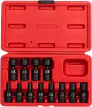 1814, 1/4 Inch Drive Universal Impact Socket Set, 12-Piece, Metric, 5Mm - 15Mm,