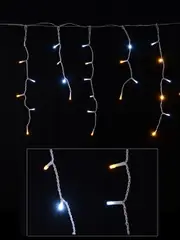420 Warm & Cool White Concave Bulb LED Christmas Icicle String Light - 10m