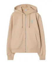Burberry EKD Motif Zip-Up Drawstring Hoodie S,XS Teacup