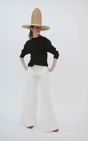 [A.W.A.K.E. MODE] Organic Cotton Open-Back Knotted Jersey Top