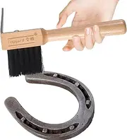 Horse Pick with Brush,Rubber Hoof Pick with Brush - Horse Grooming Brushes, Wooden Handle Hoof Pick Brush Tool, Rugged and Textured Horse Grooming for Poultry and