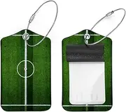 [CWAGFEQZ] 2-Pc Luggage Tags for Suitcases,Travel Tags for Luggage,Sports Football Court