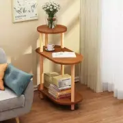 Side End Table, 3-Tier Modern Wood Nightstand with Storage Shelf, Sofa Bedside T
