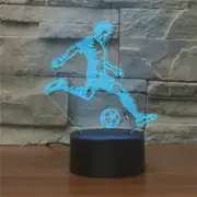 Play Football Black Base Creative 3D LED Decorative Night Light, Rechargeable with Touch Button