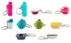 Tupperware Multi-Colored Mini Plastic Bottle Keychain Toy Collection