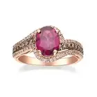 Gin and Grace Lara 10K Rose Gold Oval-Cut Madagascar Rodholite Ring 2.31tcw 6