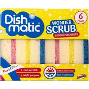 Dishmatic Wonder Scrub Sponge Scourers 6 pack