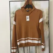 NEW Girls XL sweater freshman 1996 GOLD/ WHITE w/ Hood