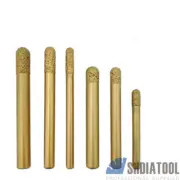 5pc CNC Vacuum Brazed Diamond Cylinder Ball-end Cutter Engraving Bits for marble