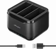 Fast Battery Charger Hub for DJI Osmo Action 4/3 with SD Card Slot Charging Case